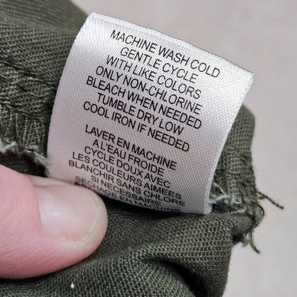 Love Fire Womens Cargo Pants Junior Size 3‎ Olive Green Cotton Pockets Loops - Picture 6 of 10